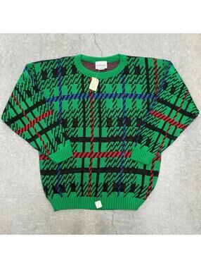 VNTG Authentic Renaissance Knitwear Plaid Sweater